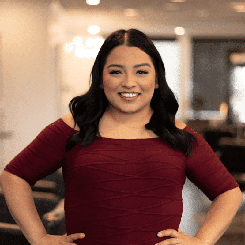 Portrait of Lesley, a professional stylist at Brassfields Salon and Day Spa, showcasing their expertise and style.